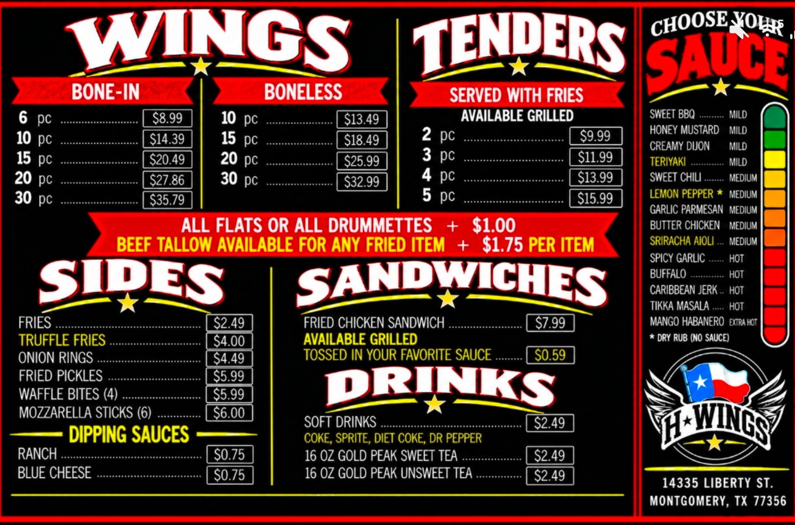 H-Wings promotional flyer